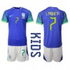 Brasil Lucas Paqueta #7 Bortedraktsett Barn VM 2022 Kortermet (+ korte bukser)